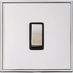 Executive Concealed Fix Plate Light Switch & Socket Range - Flat Screwless Plate With Rounded Edges - Polished Chrome