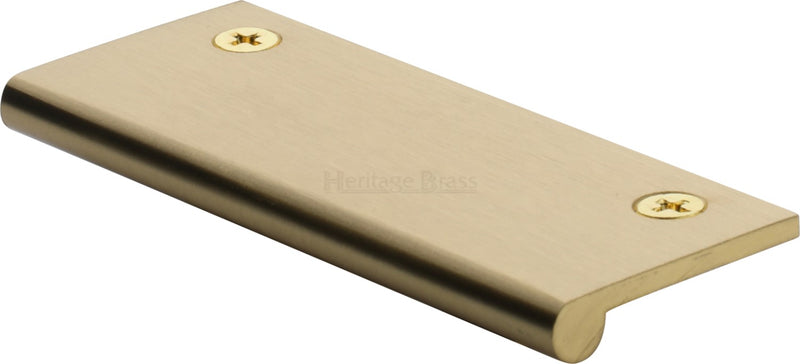 Face Fixing Finger Edge Pull - With Rounded Edge Design - Available In 6 Sizes - Satin Brass
