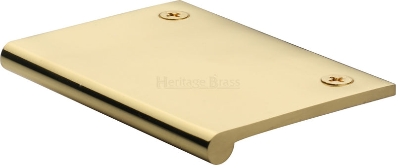 Face Fixing Finger Edge Pull - With Rounded Edge Design - Available In 6 Sizes - Polished Brass