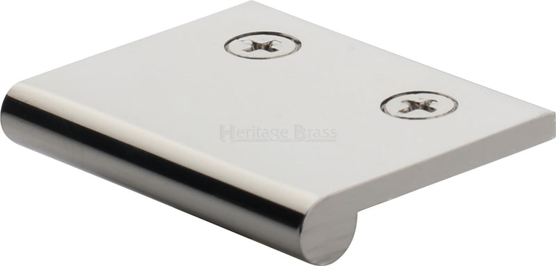 Face Fixing Finger Edge Pull - With Rounded Edge Design - Available In 6 Sizes - Polished Nickel