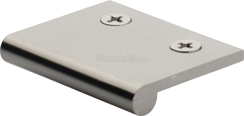 Face Fixing Finger Edge Pull - With Rounded Edge Design - Available In 6 Sizes - Satin Nickel