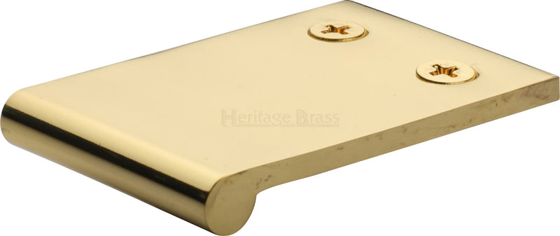 Face Fixing Finger Edge Pull - With Rounded Edge Design - Available In 6 Sizes - Polished Brass