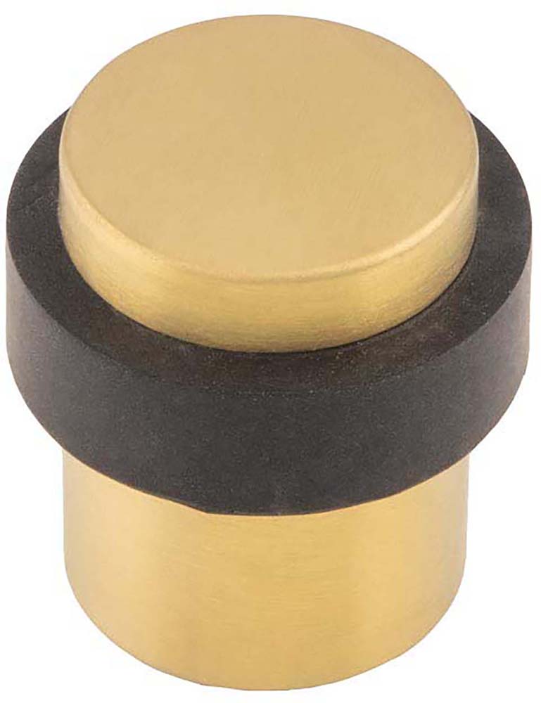 Floor Mounted Door Stop - 32mm Diameter - PVD Satin Brass