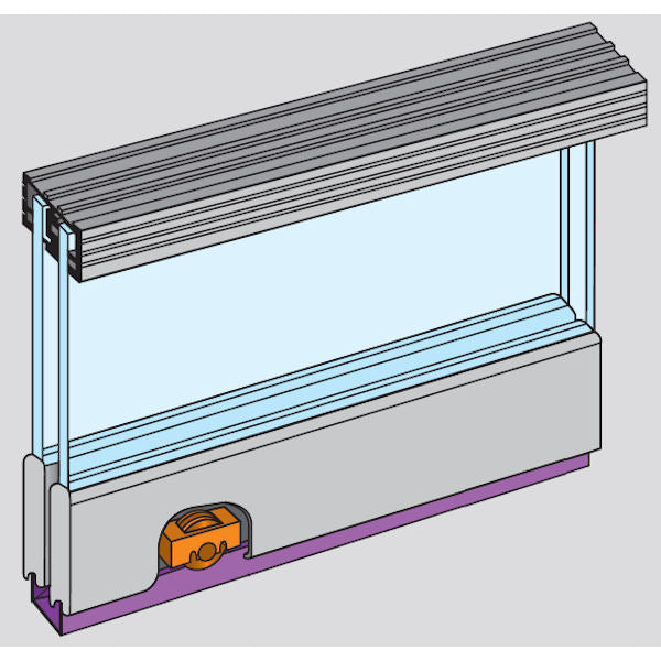 Zenith - Double Track Sliding Door Gear For 6mm Glass Doors - Max Door Width 900mm - Max Door Weight 25kg