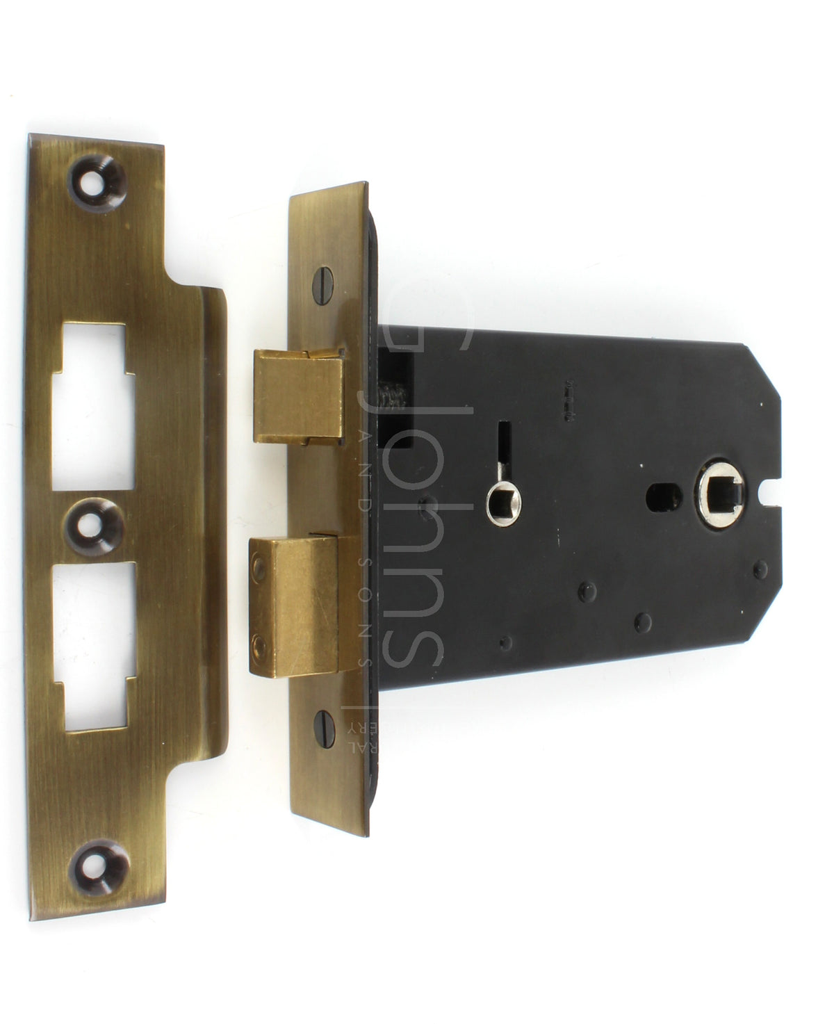 Horizontal Mortice Bathroom Lock - 127mm or 152mm Deep Case - Florentine Bronze (Antique Brass Finish)