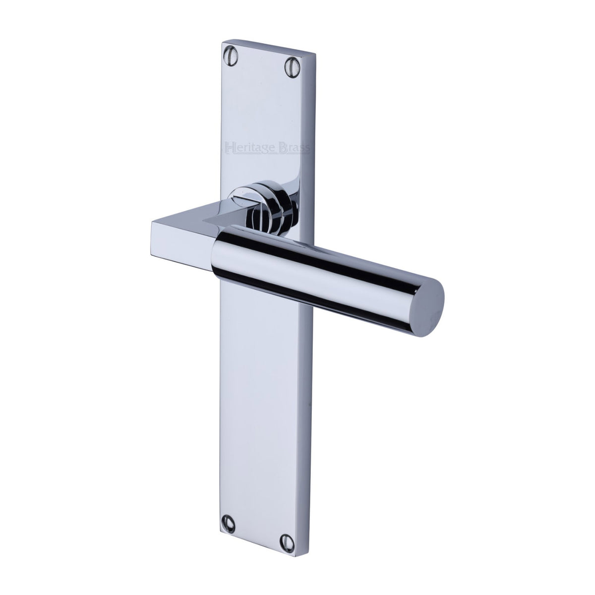 Bauhaus Lever Door Handles On A 200mm Backplate - Plain Latch Plate - Polished Chrome