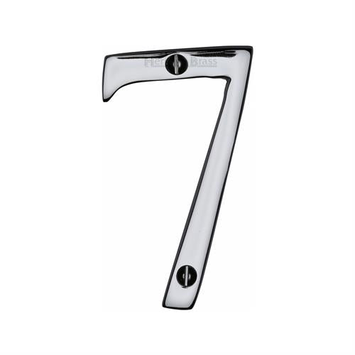 Polished Chrome 76mm High Screw Fix House Number 7