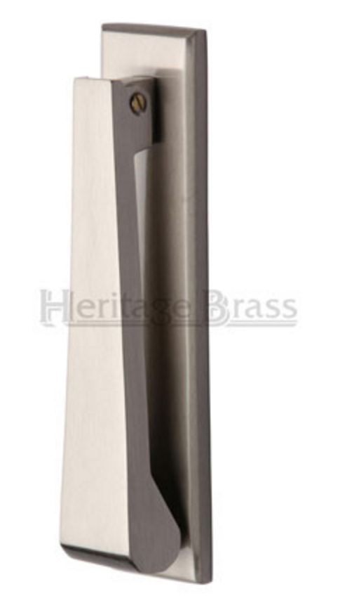 Contemporary Design Narrow Style Front Door Knocker - Satin Nickel