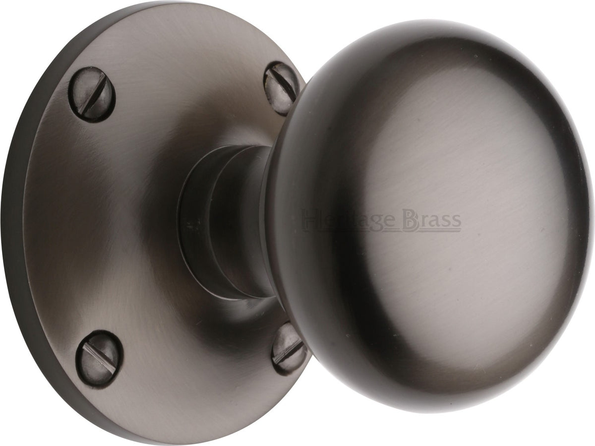 Kensington Round Mortice Knobs - Matt Bronze