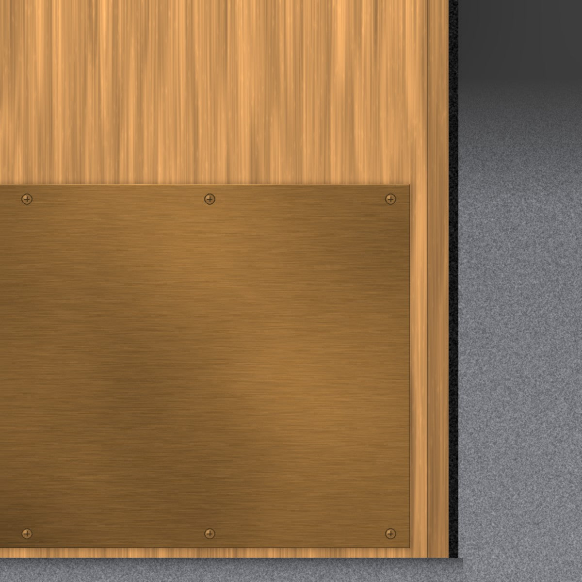 Made To Order Kick Plate - Antique Brass (Lacquered) - With Screw Holes