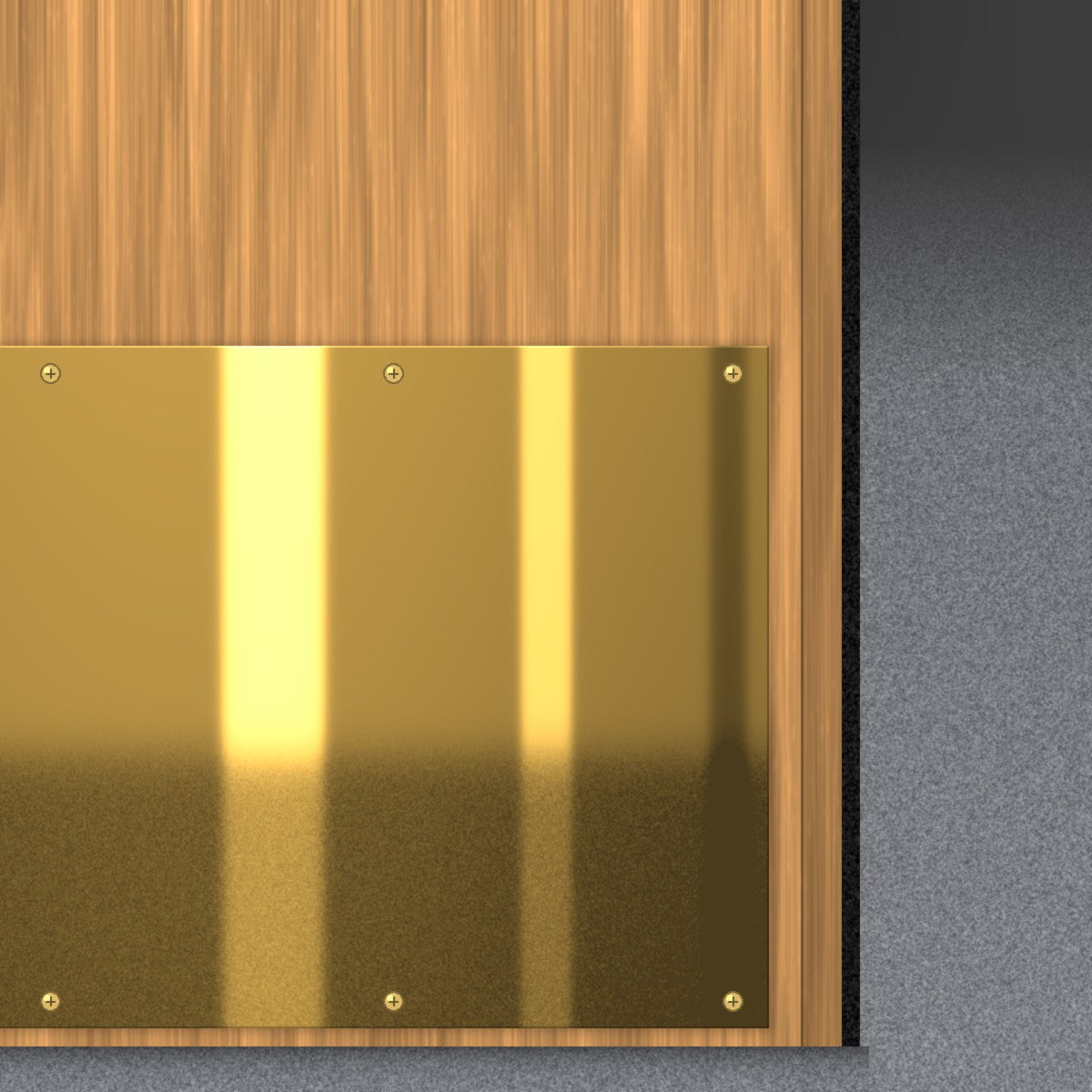 Made To Order Kick Plate - Polished Brass (Unlacquered) - With Screw Holes