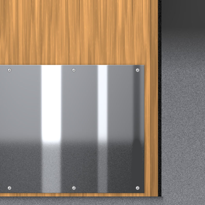 Made To Order Kick Plate - Polished Stainless Steel - With Screw Holes