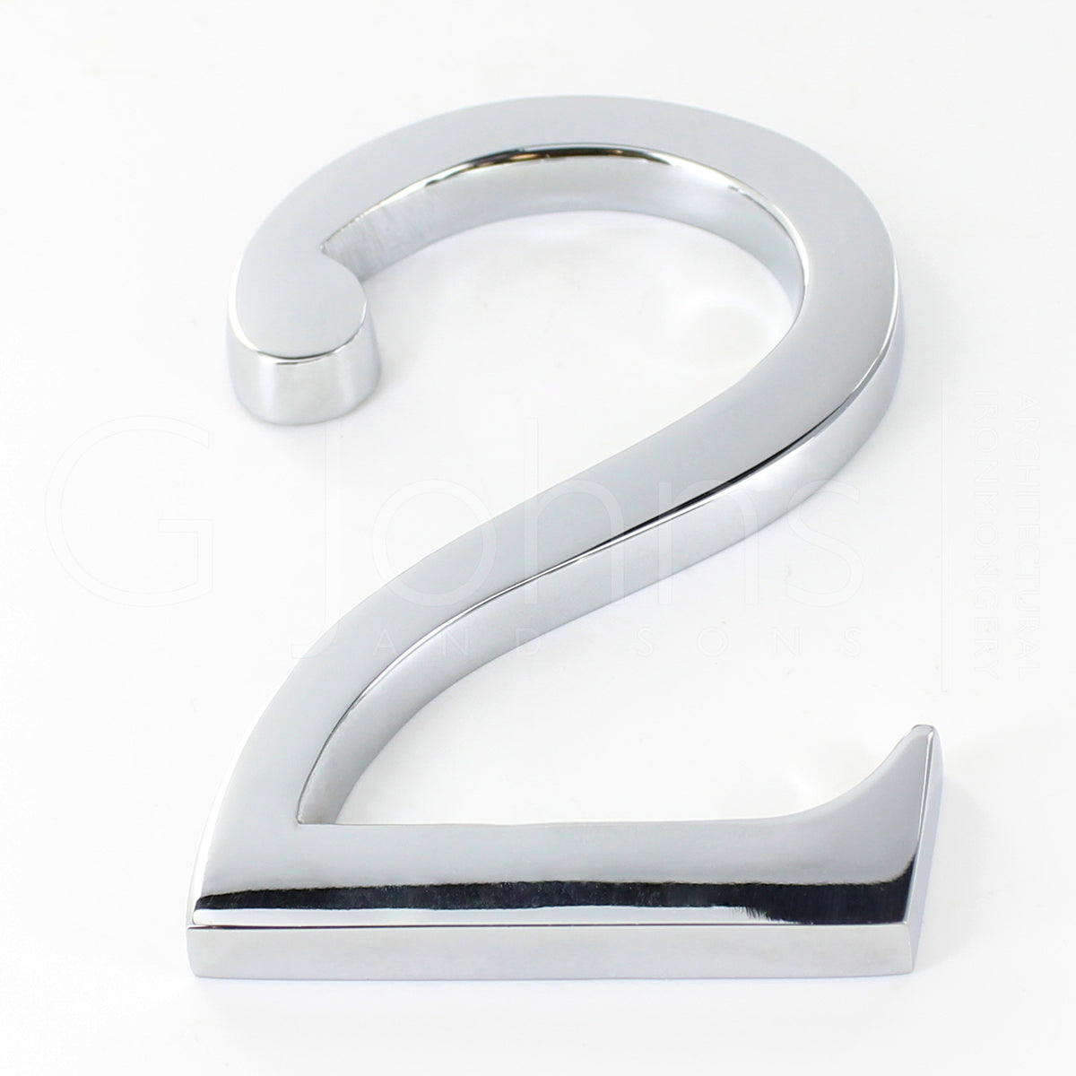 Large Bold Style Pin Fix Front Door Numbers - 102mm Height High - Polished Chrome
