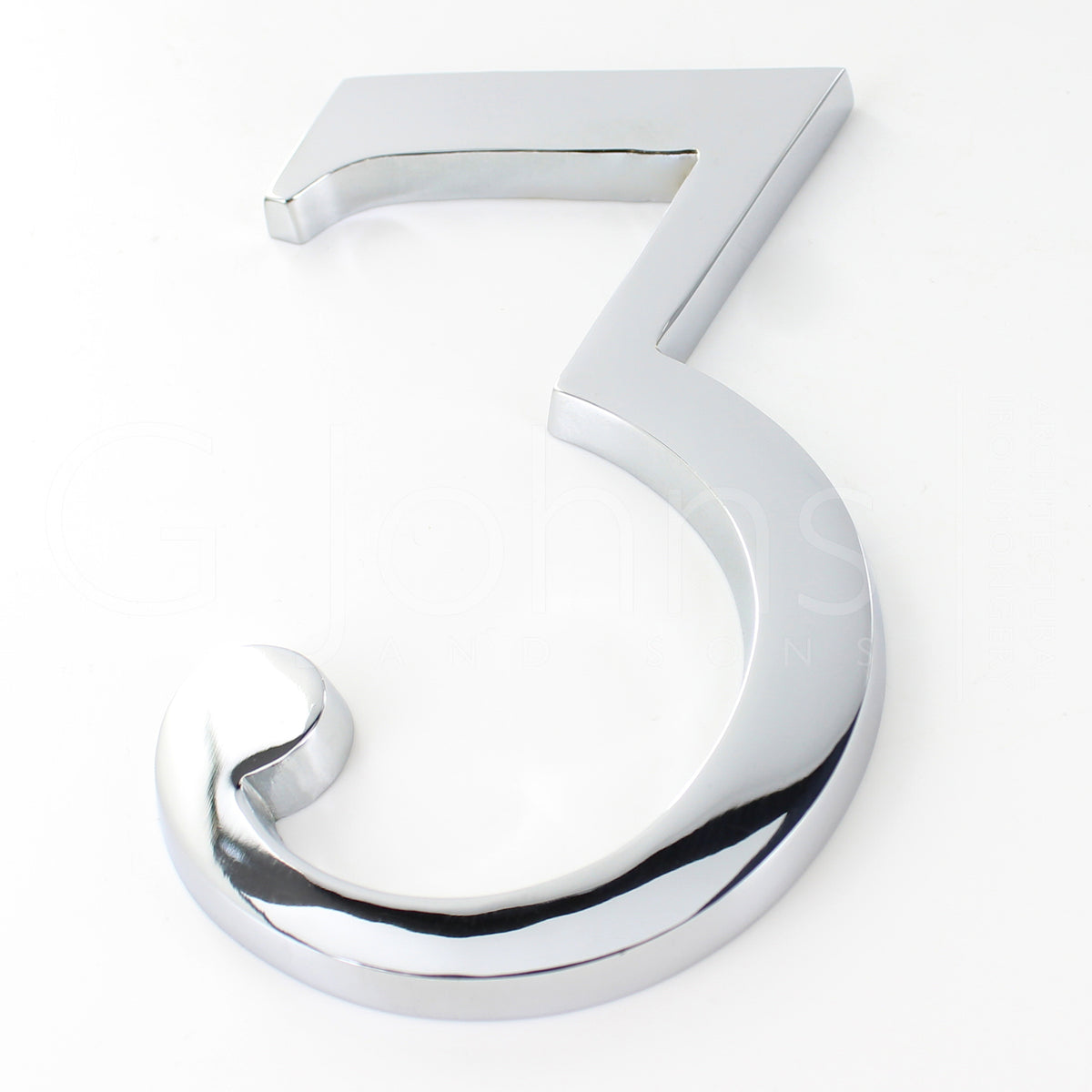 Large Bold Style Pin Fix Front Door Numbers - 152mm Height High - Polished Chrome
