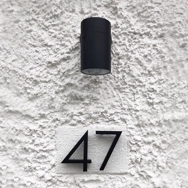 Bold Design Modern Style House / Flat Number - 100mm Height - Pin Fix - Matt Black - Numbers 47