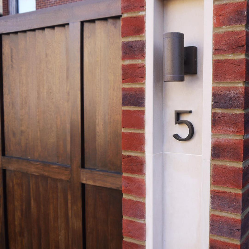 Bold Design Modern Style House / Flat Number - 100mm Height - Pin Fix - Matt Black - Number 5 Fitted