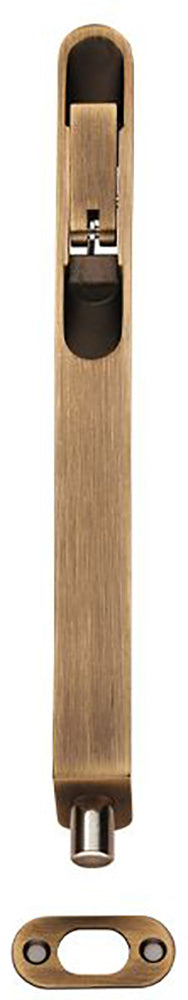 Lever Action Flush Bolt - Radius Pattern - 204mm x 20mm - Suitable For Use On FD30 / FD60 Fire Doors - Antique Brass