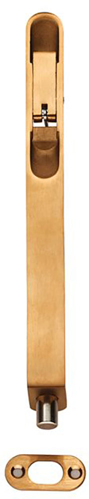 Lever Action Flush Bolt - Radius Pattern - 204mm x 20mm - Suitable For Use On FD30 / FD60 Fire Doors - Satin Brass PVD