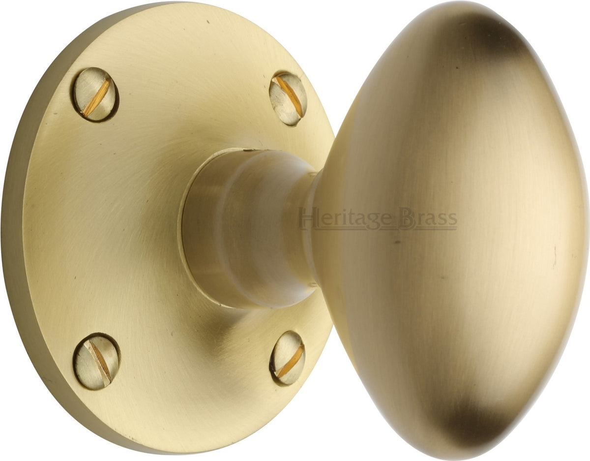 Mayfair Oval Mortice Knobs - Satin Brass