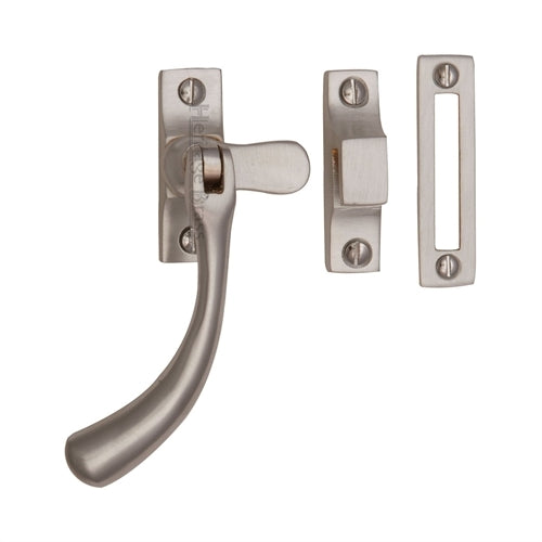 Bulb End Mortice & Hook Plate Ball Casement Fastener - Satin Nickel
