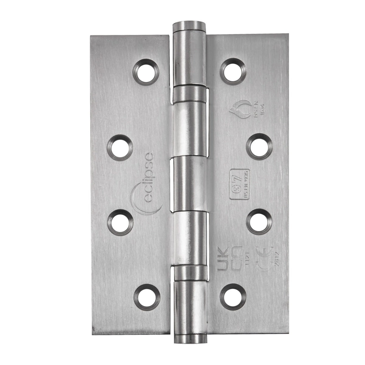 Narrow Leaf Washered Hinges - Grade 7 - Fire Rated - CE / UKCA Marked - Certifire Approved - 40kg Weight Limit - 102mm x 67mm - Satin Stainless Steel