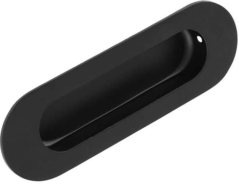 Oval Shape Flush Pull Handle - Matt Black