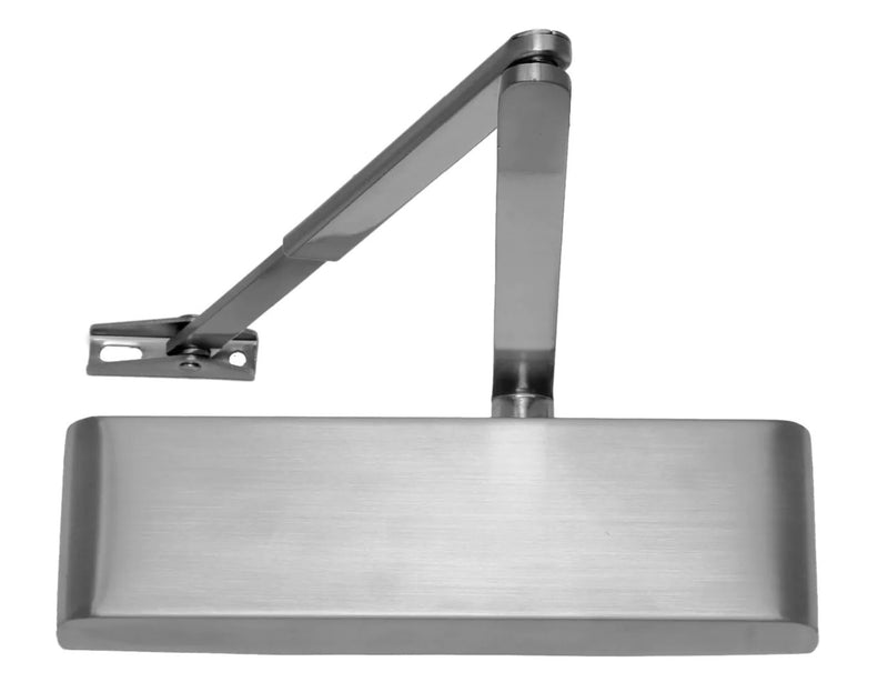 Over head door closer CE marked fire rated Certifire approved - EN power size 2-5 - satin stainless steel