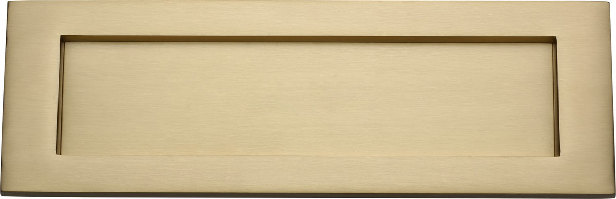Plain Letter Plate - 254mm x 79mm - Satin Brass