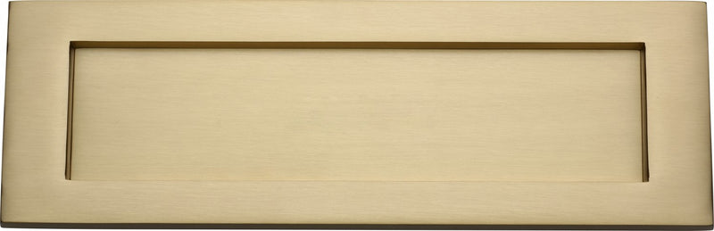 Plain Letter Plate - 254mm x 79mm - Satin Brass