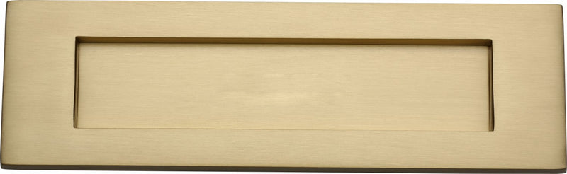 Plain Letter Plate - 305mm x 102mm - Satin Brass