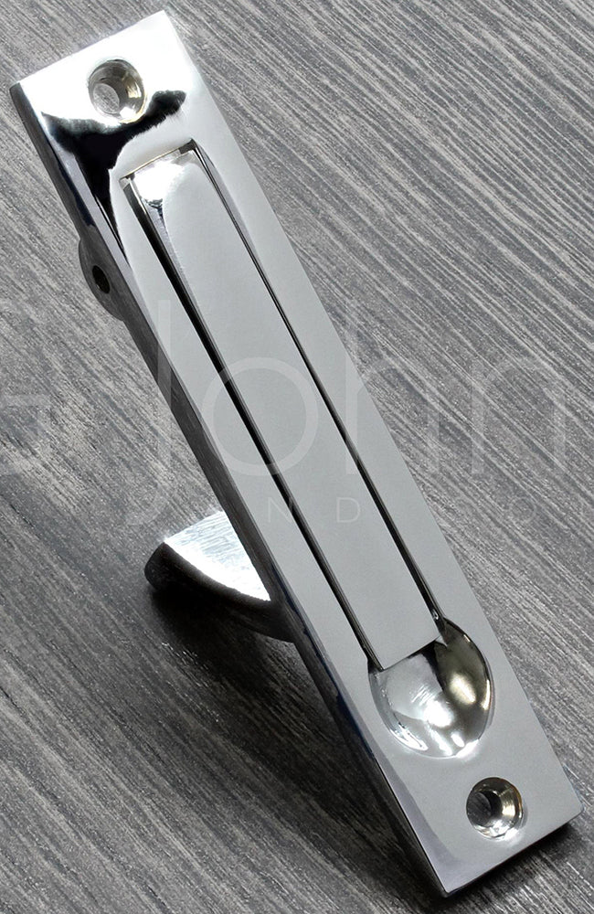 Pocket Door Edge Pull - Spring Loaded - Polished Chrome