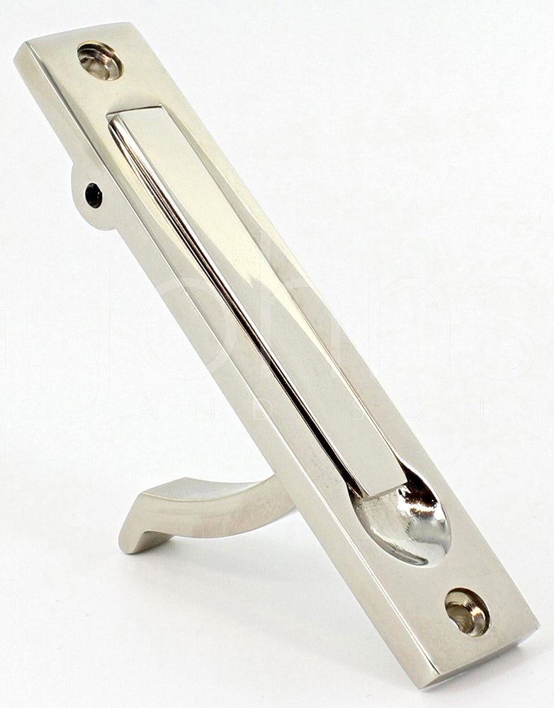 Pocket Door Edge Pull - Spring Loaded - Polished Nickel