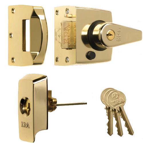 ERA High Security B.S. Night Latch (Front Door Yale Lock) - Polished Brass