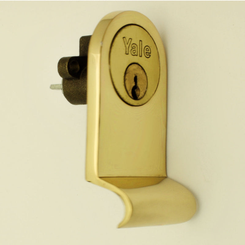Front Door Cylinder Pull - To Suit Standard "Yale" Style Locks - Polished Brass - G Johns & Sons Ltd - Architectural Ironmongery
