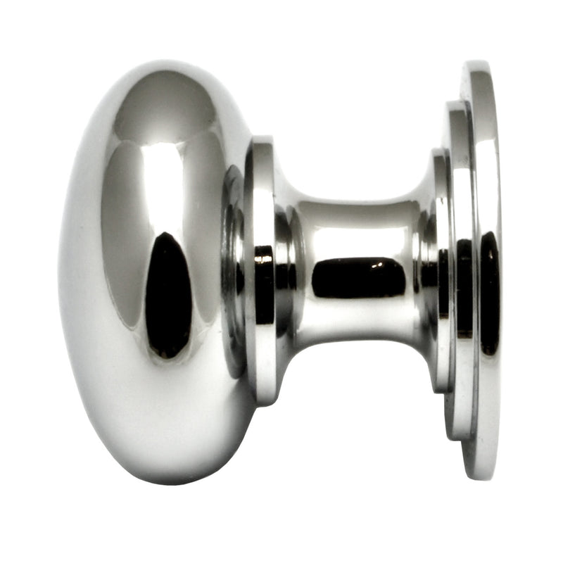 Traditional Heavy Quality Solid Brass Cupboard Knobs - 5 Sizes Available - Polished Chrome - G Johns & Sons Ltd - Architectural Ironmongery