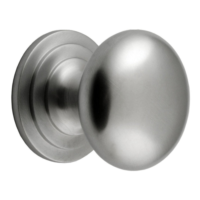 Traditional Heavy Quality Solid Brass Cupboard Knobs - 5 Sizes Available - Satin Chrome