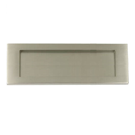 Large Front Door Letter Plate (Accepts A4) - 305mm x 102mm (12" x 4") - Satin Chrome