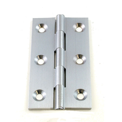 Small Satin Chrome Cabinet Hinges - 64mm x 35mm