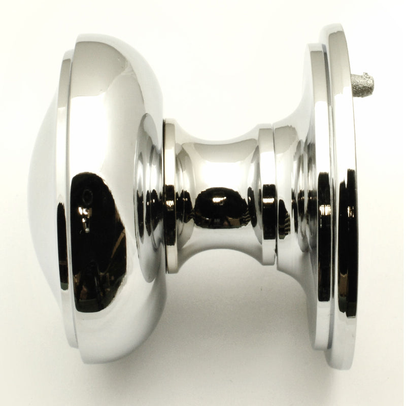 Princess Pattern - Front Door Knob - Polished Chrome - G Johns & Sons Ltd - Architectural Ironmongery