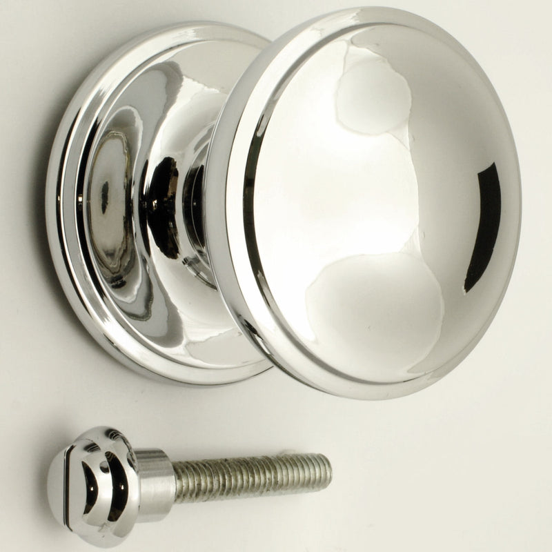 Princess Pattern - Front Door Knob - Polished Chrome - G Johns & Sons Ltd - Architectural Ironmongery