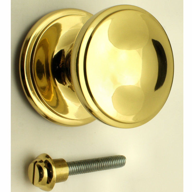 Princess Pattern Front Door Knob - Polished Brass - G Johns & Sons Ltd - Architectural Ironmongery