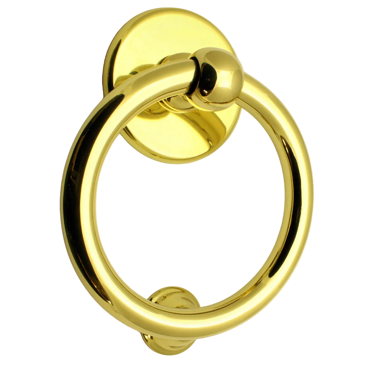 Large Style Ring Door Knocker - Polished Brass