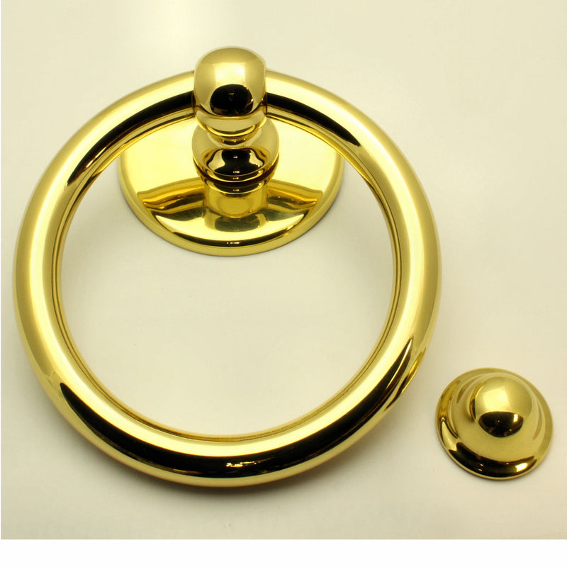Large Style Ring Door Knocker - Polished Brass - G Johns & Sons Ltd - Architectural Ironmongery
