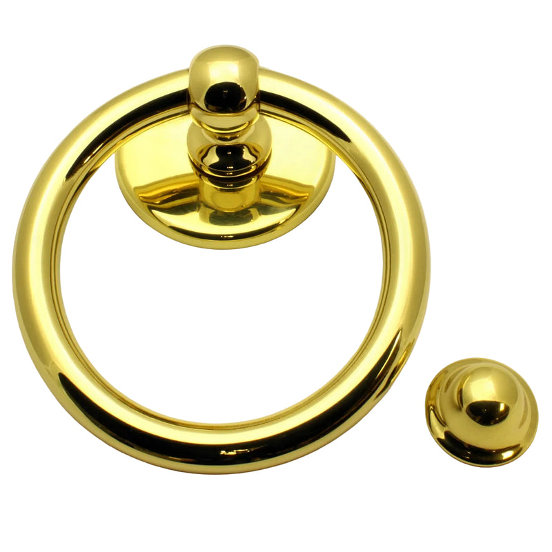 Large Style Ring Door Knocker - Polished Brass - G Johns & Sons Ltd - Architectural Ironmongery