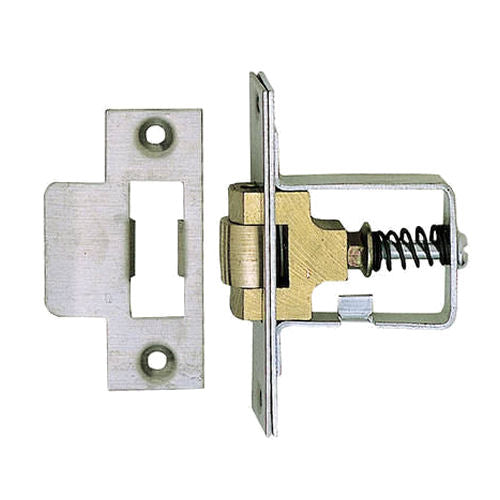 Heavy Duty Adjustable Roller Ball Catch - Satin Stainless Steel With Brass Wheel - G Johns & Sons Ltd - Architectural Ironmongery