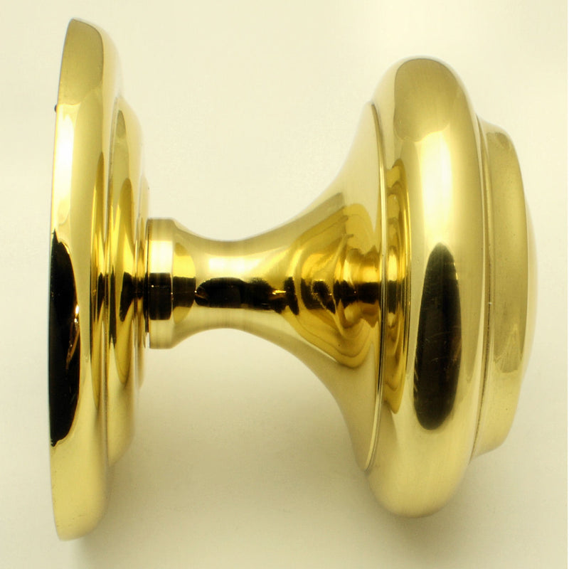 Extra Large Centre Door Knob - Polished Brass - G Johns & Sons Ltd - Architectural Ironmongery