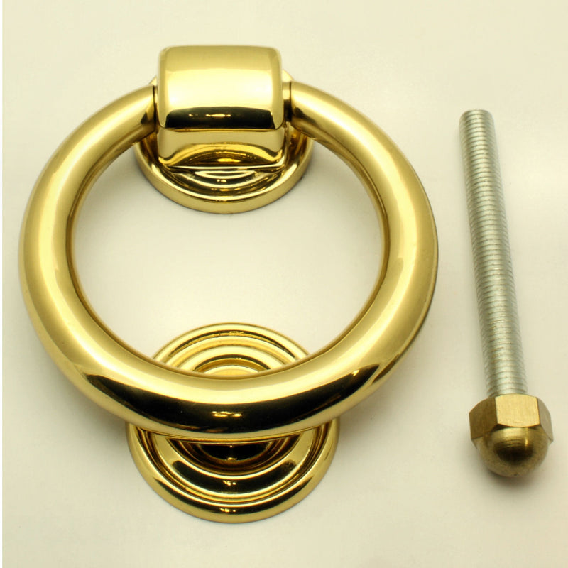 Ring Door Knocker - Polished Brass