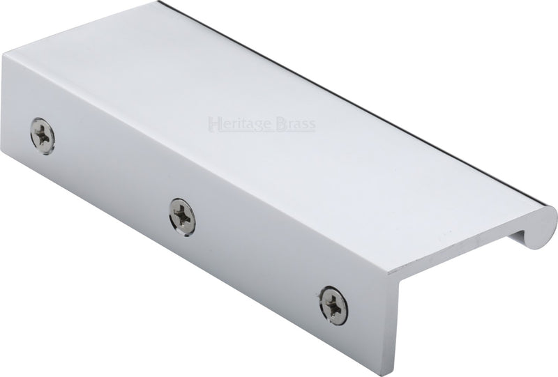 Rear Fixing Finger Edge Pull - With Rounded Edge Design - Available In 3 Sizes - Polished Chrome