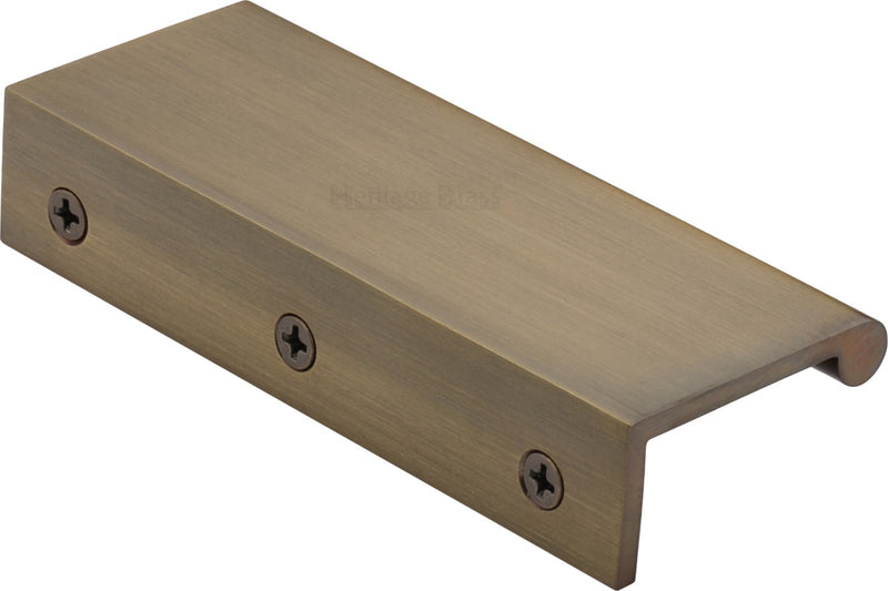 Rear Fixing Finger Edge Pull - With Rounded Edge Design - Available In 3 Sizes - Antique Brass
