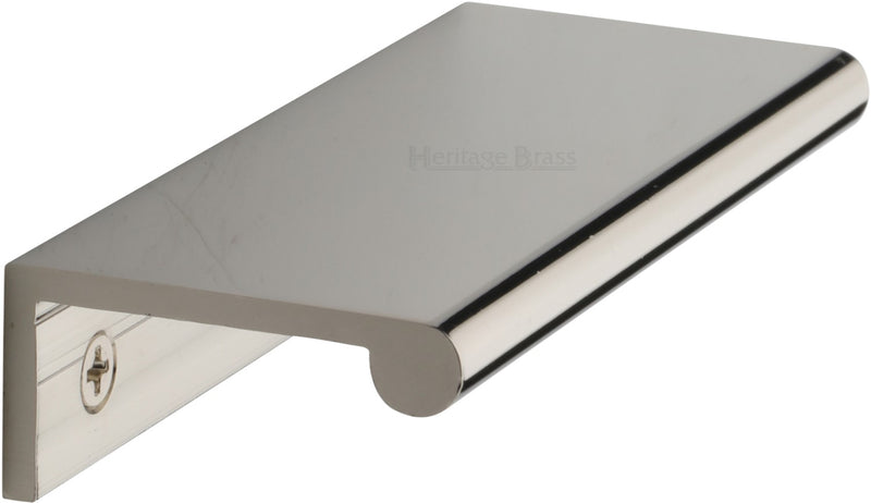 Rear Fixing Finger Edge Pull - With Rounded Edge Design - Available In 3 Sizes - Polished Nickel